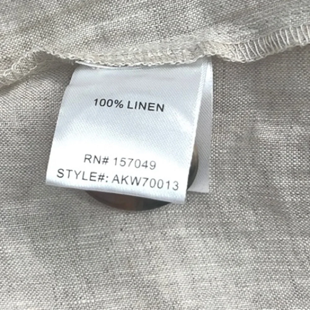 NWT, Fanco 100% Linen Beige Trench Dress Belted Lace-Up Cuff NWT Size S - Picture 11 of 16